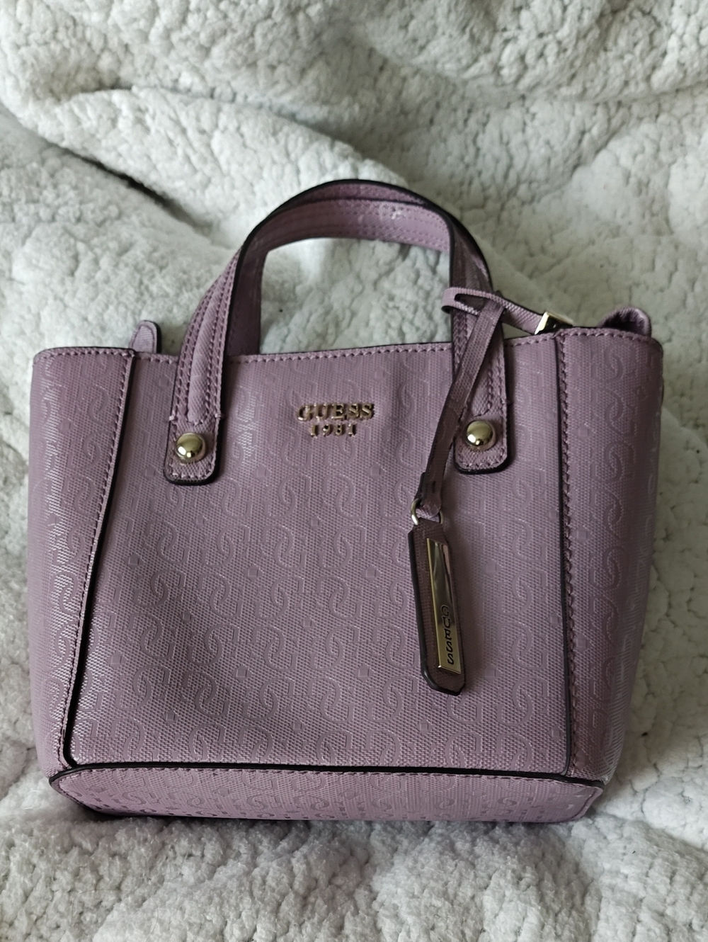 Guess Purple Tote Bag Like New